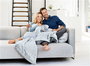 Beurer HD-75 - Couverture chauffante électrique Nordic Green Planet, surface douce, gris, 100% matériaux recyclés, arrêt automatique, lavable en machine